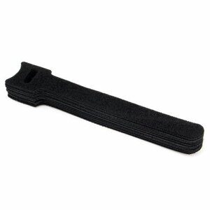 Хомуты-липучки 125x11 мм, на основе ленты Velcro, CABLEXPERT, черные (12 шт.), VT-125x11BK