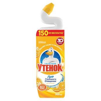 Средство для уборки туалета 900 мл ТУАЛЕТНЫЙ УТЕНОК "Цитрусовый", 696895