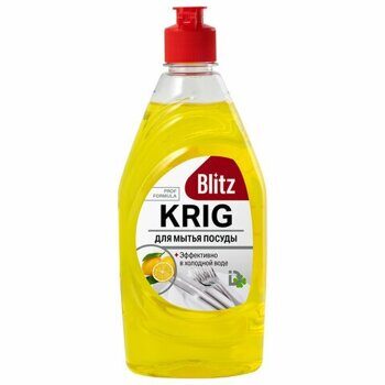 Средство для мытья посуды 450 г, BLITZ "Лимон", флип-топ, 1000022