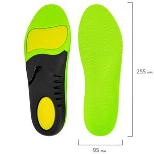 Стельки для кроссовок СПОРТИВНЫЕ КАРКАСНЫЕ, материал PU PRO SPORT, размер RU 38-39 / EU 39-40, с линиями выреза, SHEGRA (ШЕГРА), 700766