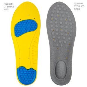 Стельки для обуви с ПЯТОЧНЫМ АМОРТИЗАТОРОМ, материал PU PRO, размер RU 37-40 / EU 38-41, с линиями выреза, SHEGRA (ШЕГРА), 700769