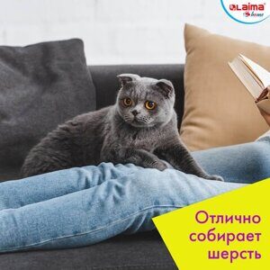 Ролик для чистки одежды / мебели от шерсти, ворсинок, пыли, волос + 8 сменных блоков по 50 листов, суперлипкий, LAIMA, 608384