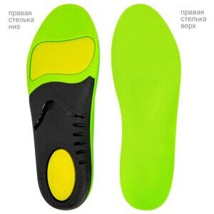 Стельки для кроссовок СПОРТИВНЫЕ КАРКАСНЫЕ, материал PU PRO SPORT, размер RU 38-39 / EU 39-40, с линиями выреза, SHEGRA (ШЕГРА), 700766