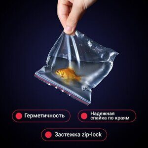 Пакеты ZIP LOCK "зиплок" ПРОЧНЫЕ, комплект 100 шт., 15х20 см, ПВД, 60 мкм, BRAUBERG EXTRA, 608172