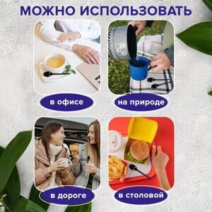 Ложка чайная одноразовая пластиковая 125 мм, черная, КОМПЛЕКТ 100 шт., ЭТАЛОН, БЕЛЫЙ АИСТ, 607830