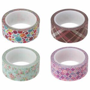 Клейкая WASHI-лента для декора, 15 мм х 5 м, ассорти, в дисплее, рисовая бумага, ОСТРОВ СОКРОВИЩ, 661719