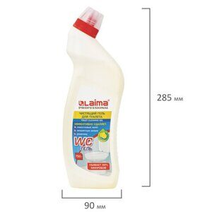 Средство для уборки туалета кислотное 750 г, LAIMA PROFESSIONAL "Лимон-WC Гель", утенок, 604793