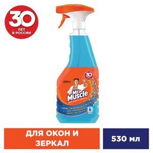 Средство для мытья стекол и зеркал 530 мл, МИСТЕР МУСКУЛ "После дождя", распылитель
