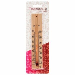 Термометр комнатный, "ДЕРЕВЯННЫЙ", диапазон: от 0 до +50 °C, ПТЗ, ТБ-206