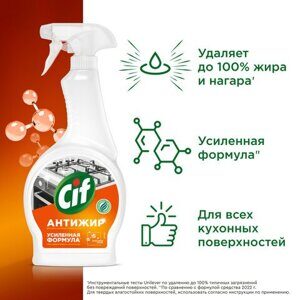 Средство для чистки плит, духовок, грилей от жира и нагара 500 мл, CIF Антижир "Цитрус"