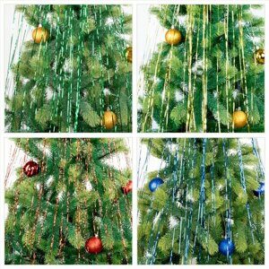 Дождик новогодний, ширина 10 см, длина 1,5 м, ассорти 5 цветов, ЗОЛОТАЯ СКАЗКА, 592289